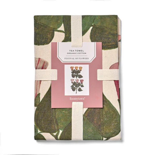 Roomytown Organic Cotton Tea Towel - Festival of Flowers