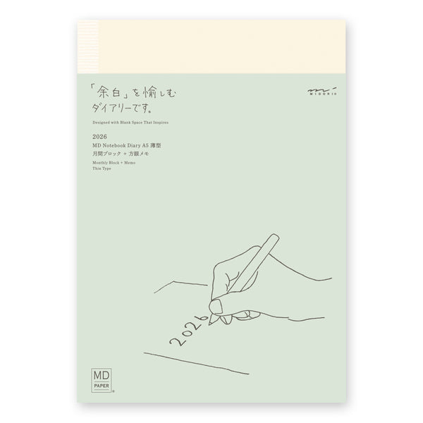 Midori MD 2026 Agenda, Monthly - A5, Thin