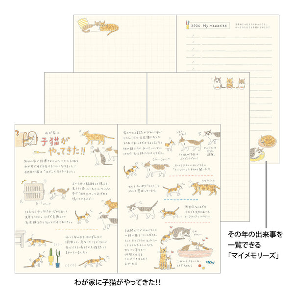Midori 2026 Agenda, Weekly/Monthly - B6, Cats