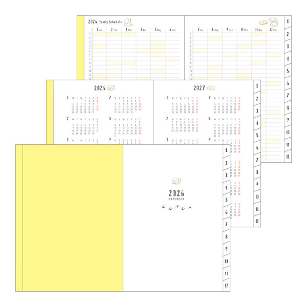 Midori 2026 Agenda, Weekly/Monthly - A6, Dogs