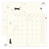 Midori 2026 Book-Style Agenda, Monthly - B6, Cats Grey