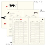 Midori 2026 Book-Style Agenda, Monthly - B6, Cats Navy