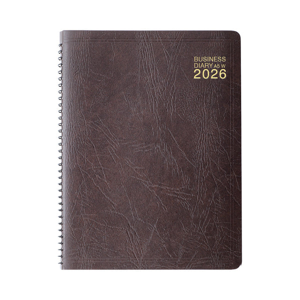 Midori 2026 Business Agenda, Weekly - A5, Brown
