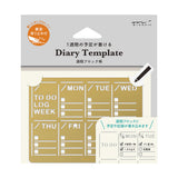 Midori Brass Calendar Template Stencil - Weekly Block
