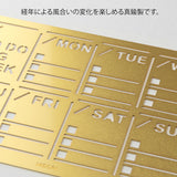 Midori Brass Calendar Template Stencil - Weekly Block