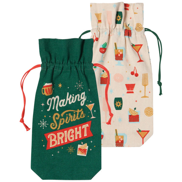 Danica Jubilee Spirits Bright Christmas Wine Bags, Set of 2