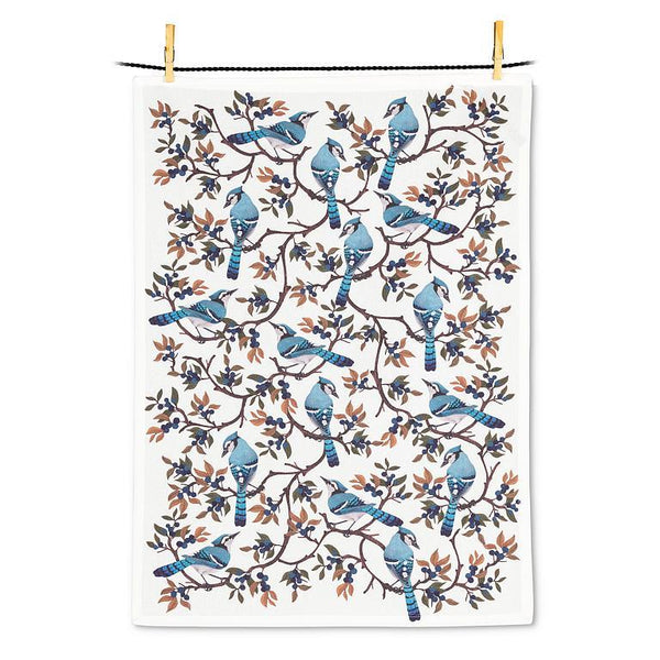 Abbott Cotton Dishtowel - Blue Jays & Berries