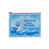 Blue Q Recycled Zipper Pouch - Stay Away