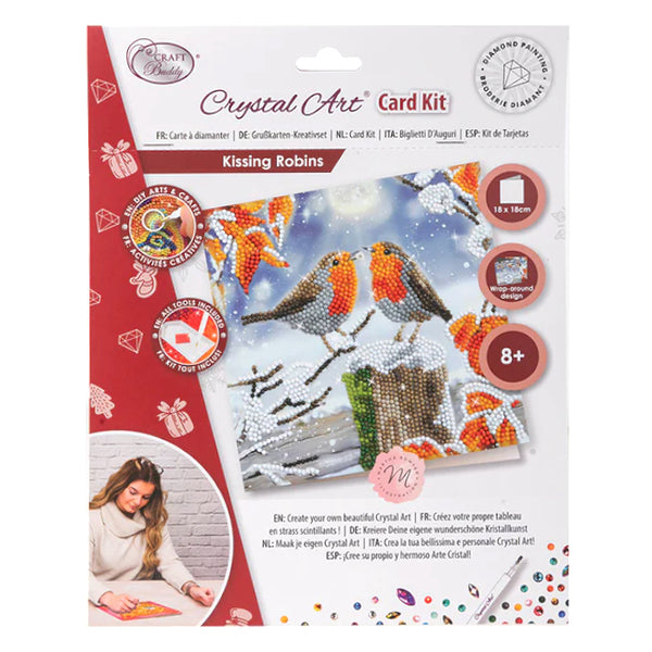 Craft Buddy DIY Crystal Art Card Kit - Kissing Robins