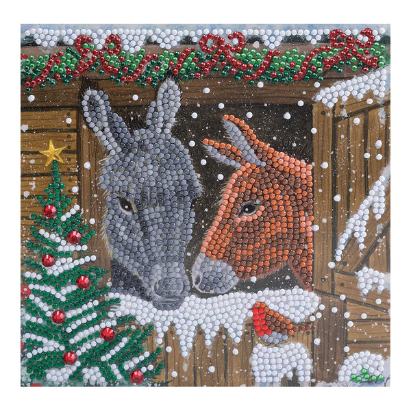 Craft Buddy DIY Crystal Art Card Kit - Winter Donkeys
