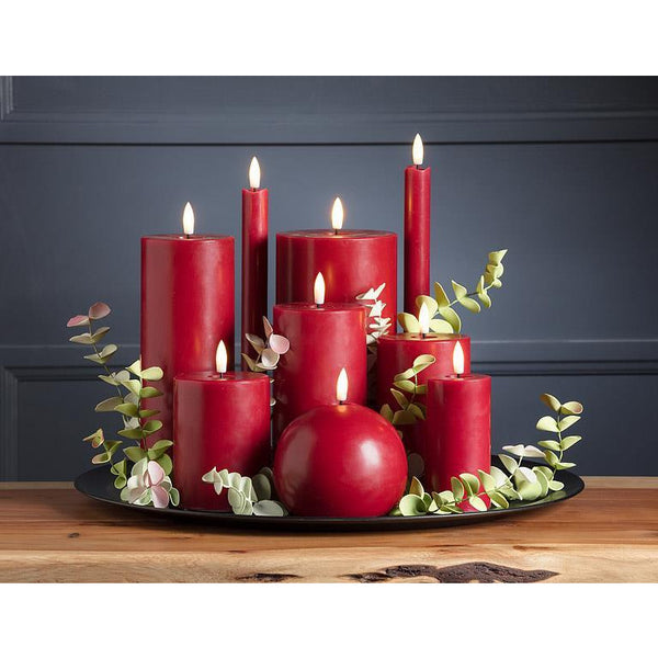 Abbott Luxlite LED Flameless Wax Candle 4" Red Ball