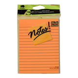 Buffalo Sticky Notes Pad, Lined 4x6" Neon Colours
