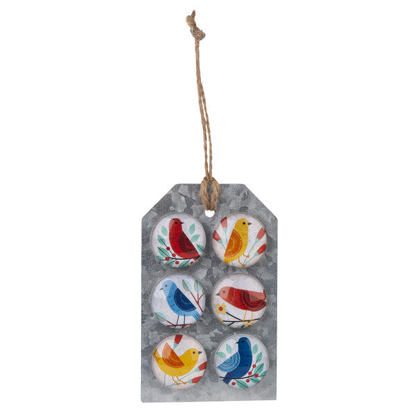 Ganz Glass Magnet Set 6pk Colourful Birds