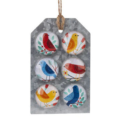 Ganz Glass Magnet Set 6pk Colourful Birds