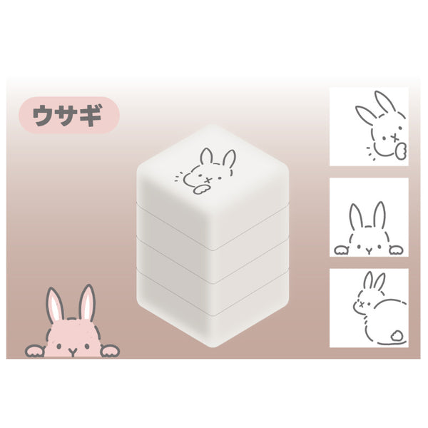 Bandai-Namco Sun-Star Pyokkori Popping Stamp Set 3pk Rabbits