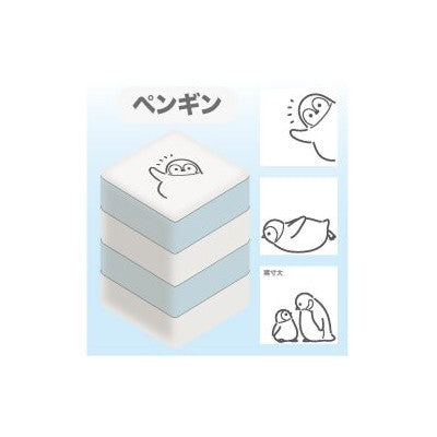 Bandai-Namco Sun-Star Pyokkori Popping Stamp Set 3pk Penguins
