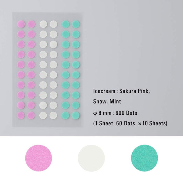 Stalogy 8mm Adhesive Washi Tape Dots - Ice Cream Colours