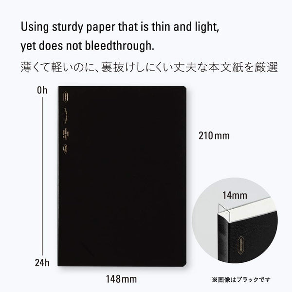 Stalogy 365 Day Grid Notebook - A5 Black