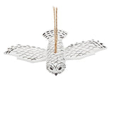 Abbott Hanging Wood Ornament - Flying Snowy Owl