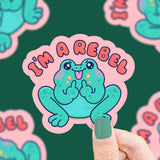 Turtle's Soup Vinyl Sticker - I'm A Rebel Frog