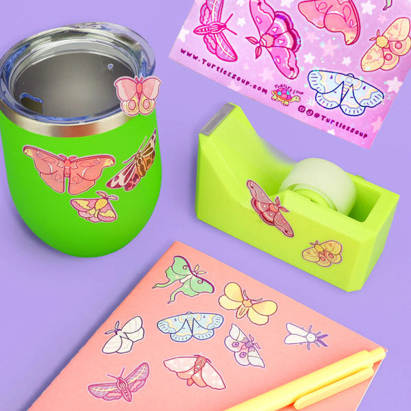 Turtle's Soup Vinyl Sticker Sheet - Moonlight Moths