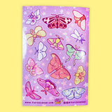 Turtle's Soup Vinyl Sticker Sheet - Moonlight Moths