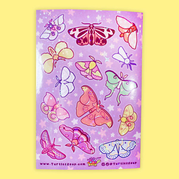 Turtle's Soup Vinyl Sticker Sheet - Moonlight Moths