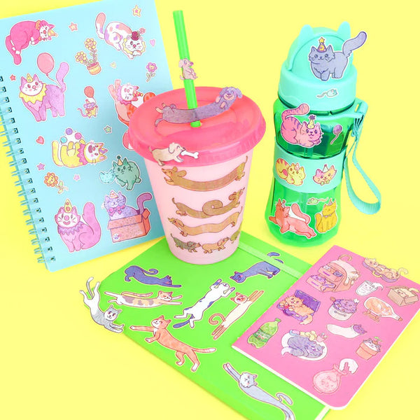Turtle's Soup Vinyl Sticker Sheet - Clown Cats