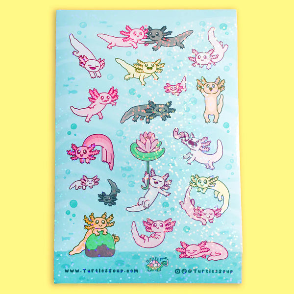Turtle's Soup Sticker Sheet - Axolotls