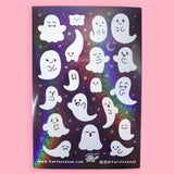 Turtle's Soup Shimmer Vinyl Sticker Sheet - Haunting Ghosts