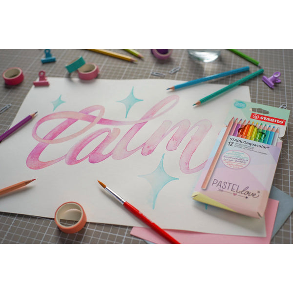 Stabilo Aquacolor Watercolour Pencils 12pk - Pastel Set