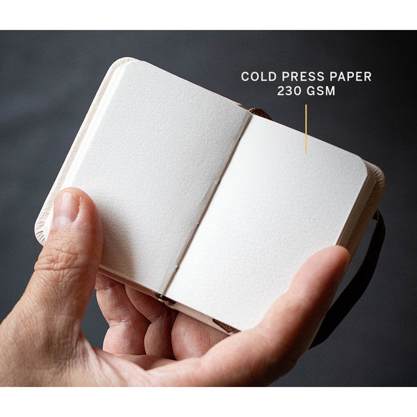 Etchr 100% Cotton Mixed Media Mini Sketchbook, A8 Portrait, Cold Pressed
