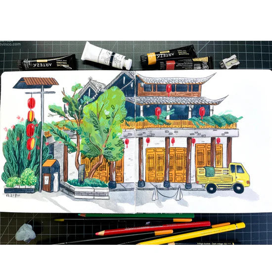 Etchr 100% Cotton Mixed Media Sketchbook, 8" Square, Hot Pressed