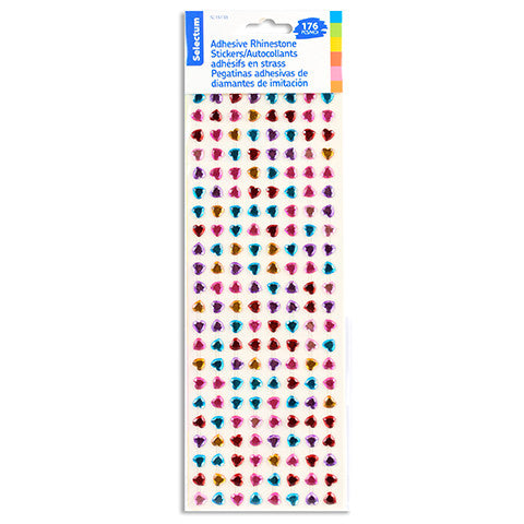Selectum Adhesive Rhinestone Heart Stickers 176pc