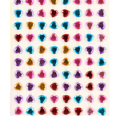 Selectum Adhesive Rhinestone Heart Stickers 176pc