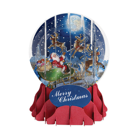 Up With Paper Holiday Pop-Up Card: Moonlight Sleigh Ride Snow Globe