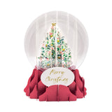 Up With Paper Holiday Pop-Up Card: Christmas Tree Snow Globe