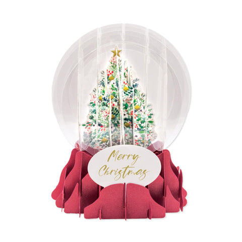 Up With Paper Holiday Pop-Up Card: Christmas Tree Snow Globe