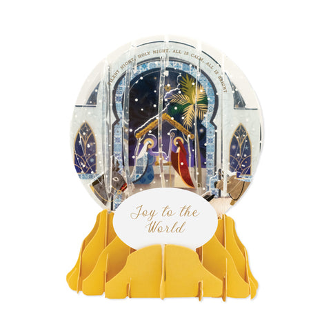 Up With Paper Holiday Pop-Up Card: Away in a Manger Snow Globe