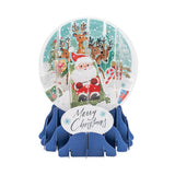 Up With Paper Holiday Pop-Up Card: Sledding Santa Snow Globe