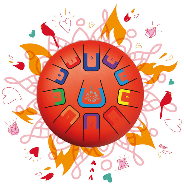 Tambú Tongue Drum Kit, 11 Notes - Scarlet Sunset