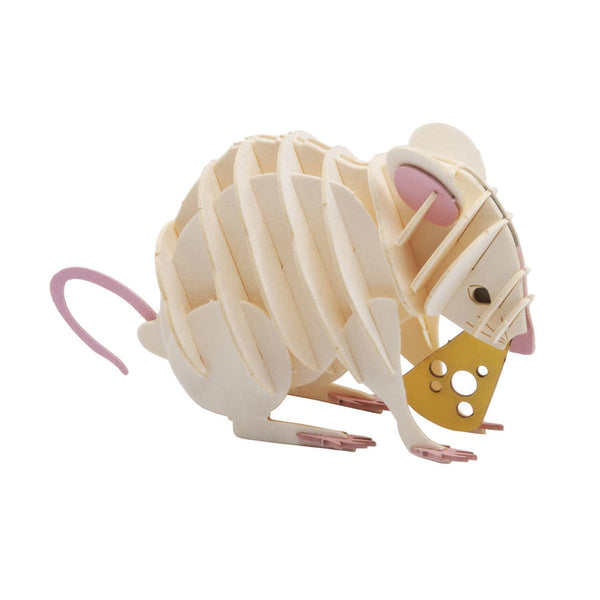 Fridolin 3D Animals Paper Model - White Mouse
