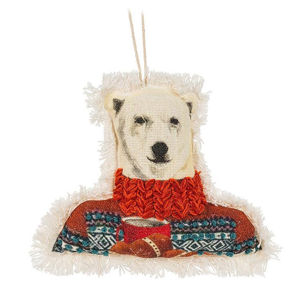Abbott Hanging Fabric Ornament - Polar Bear in Sweater