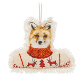 Abbott Hanging Fabric Ornament - Fox in Sweater