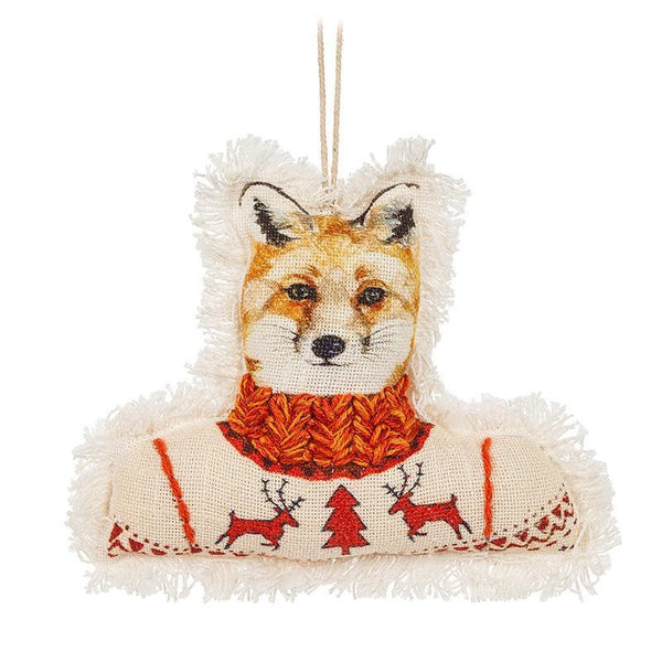 Abbott Hanging Fabric Ornament - Fox in Sweater