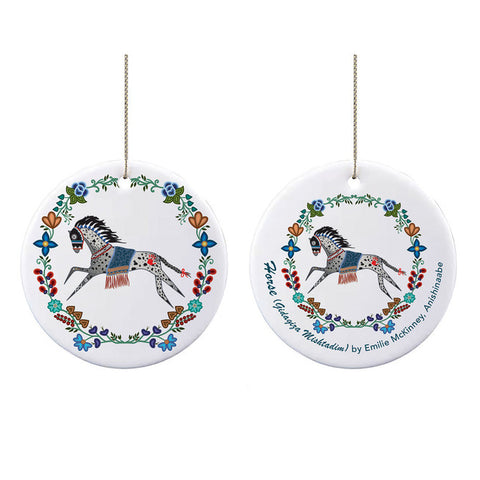 Native Northwest Ceramic Ornament: Horse (Gidagiza Mishtadim)