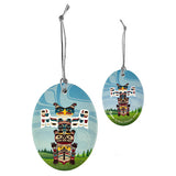 Native Northwest Ceramic Ornament: Totem Pole
