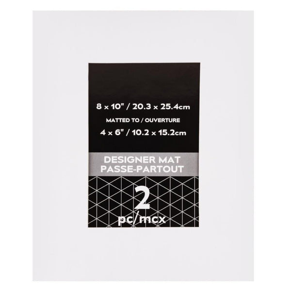 CTG Photo Mats 8x10" Matted for 4x6" - 2pk White