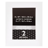 CTG Photo Mats 8x10" Matted for 5x7" - 2pk White