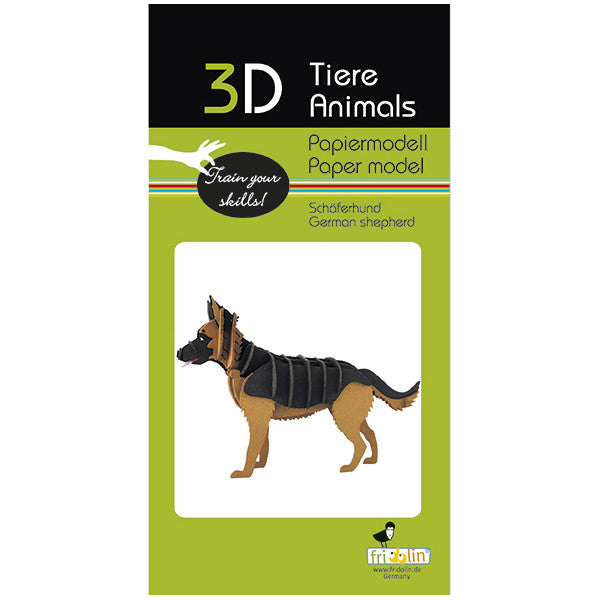 Fridolin 3D Animals Paper Model - German Shepherd